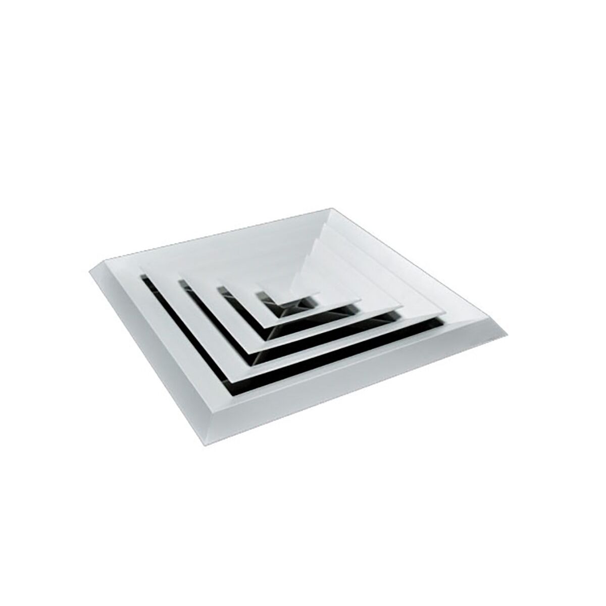 Pack of 4 Ductsure White Aluminium Vent Grille Square Slat (595x595mm)