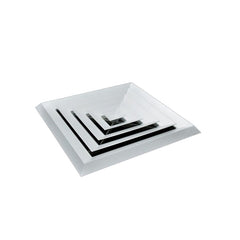 Pack of 4 Ductsure White Aluminium Vent Grille Square Slat (595x595mm)