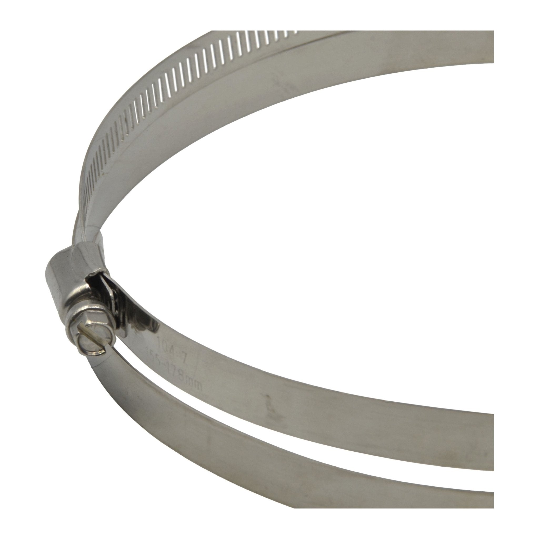 2 Piece 304 Stainless Steel 155-178mm Worm Drive Hose Clamp - Twin Eagle Imports