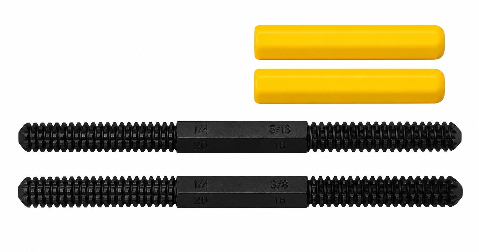2-Piece SAE/Imperial Thread Restoring File Set - 1/4" 5/16" and 3/8" Fastener Sizes - Twin Eagle Imports