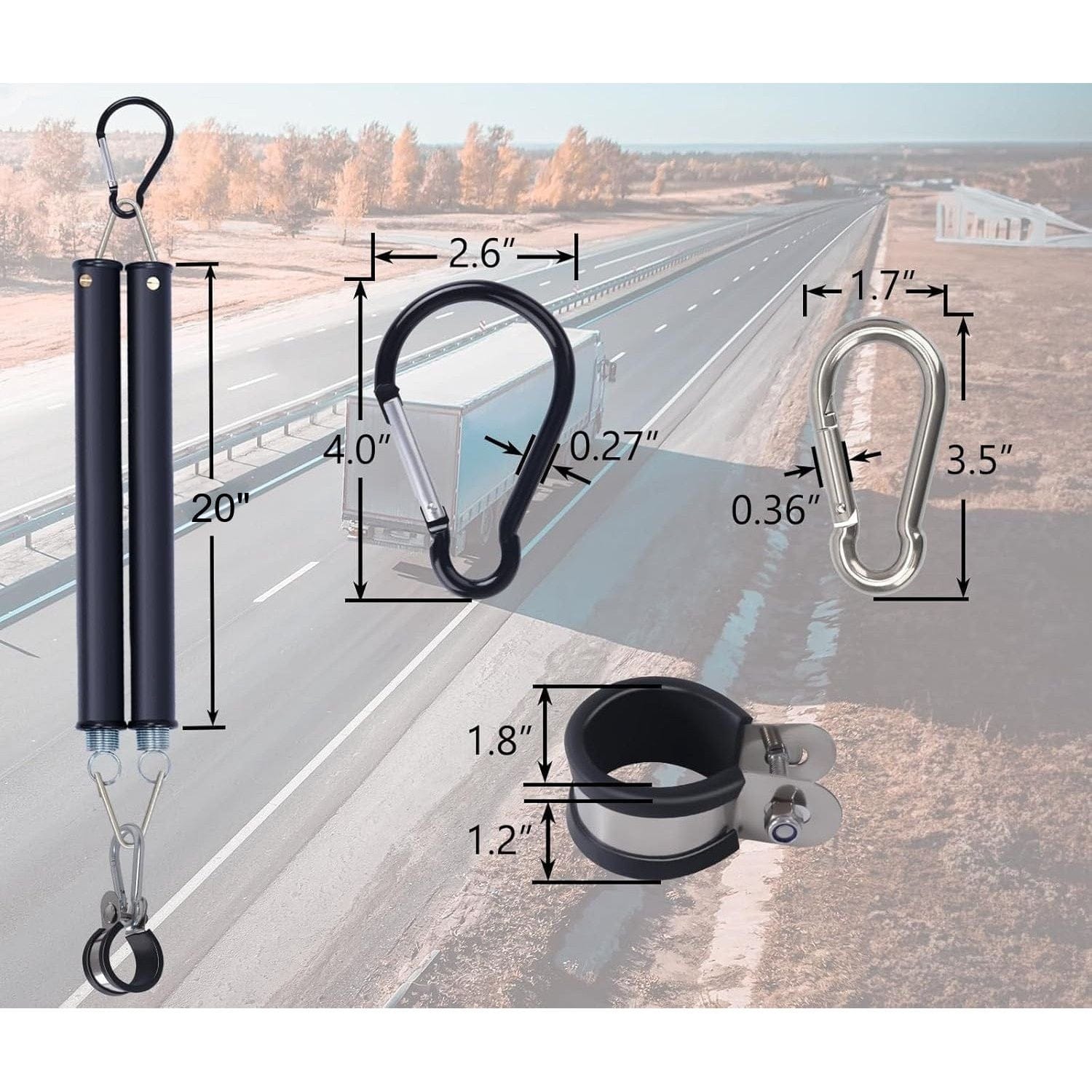 20" Dual Tender Spring Kit with Loop Air Lines Holder - Twin Eagle Imports