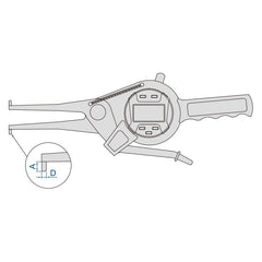 Insize Digital Internal Caliper Gauge 35-55mm/1.4-2.2" Range Series 2151-55