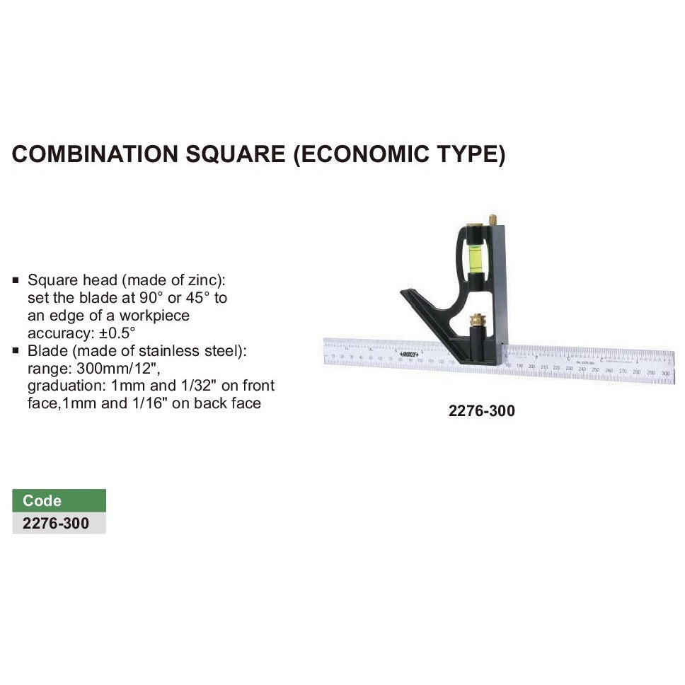 Insize Combination Square 300mm Range Series 2276-300