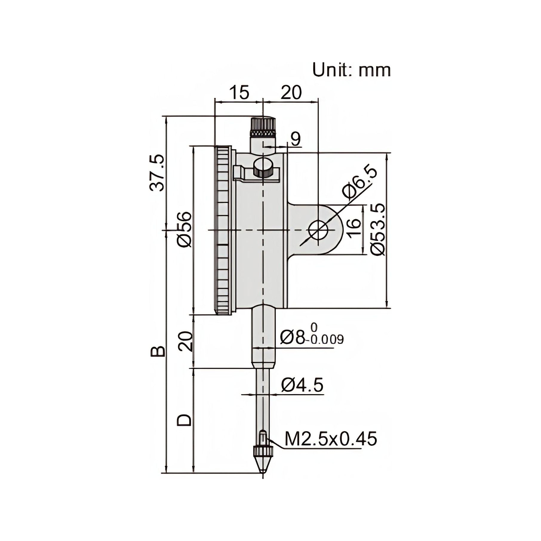 Insize Metric Dial Indicator 30mm Range Series 2310-30A