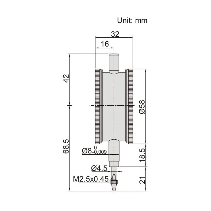 Insize Double Face Dial Test Indicator 10mm x 0.1mm Range Series 2328-10