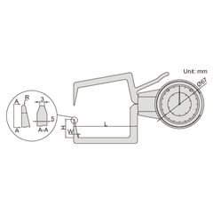 Insize External Dial Caliper Gauge 0-20mm x 0.1mm Range Series 2333-201