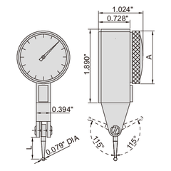 Insize Imperial Dial Indicator 0.03" x 0.0005" Range Series 2380-35