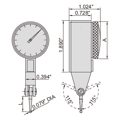 Insize Imperial Dial Indicator 0.03" Range Series 2381-35