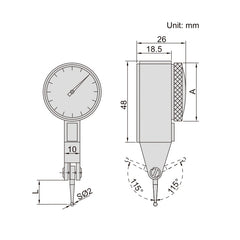  Insize Metric Dial Indicator 0.2mm Range Series 2381-02