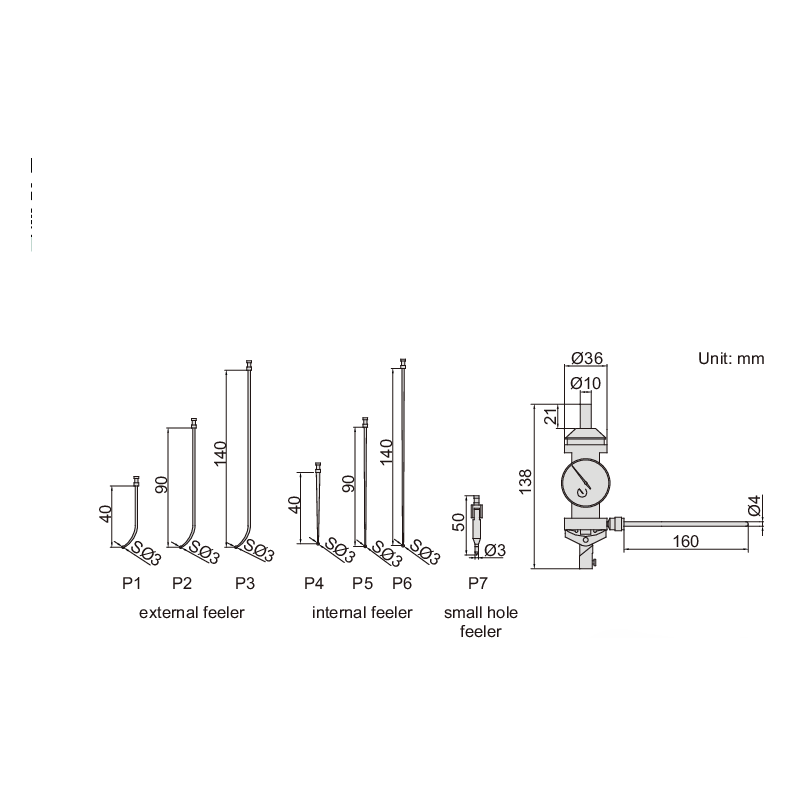 Insize Centering Indicator 0-3mm x 0.01mm Range Series 2385-3