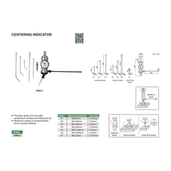 Insize Centering Indicator 0-3mm x 0.01mm Range Series 2385-3