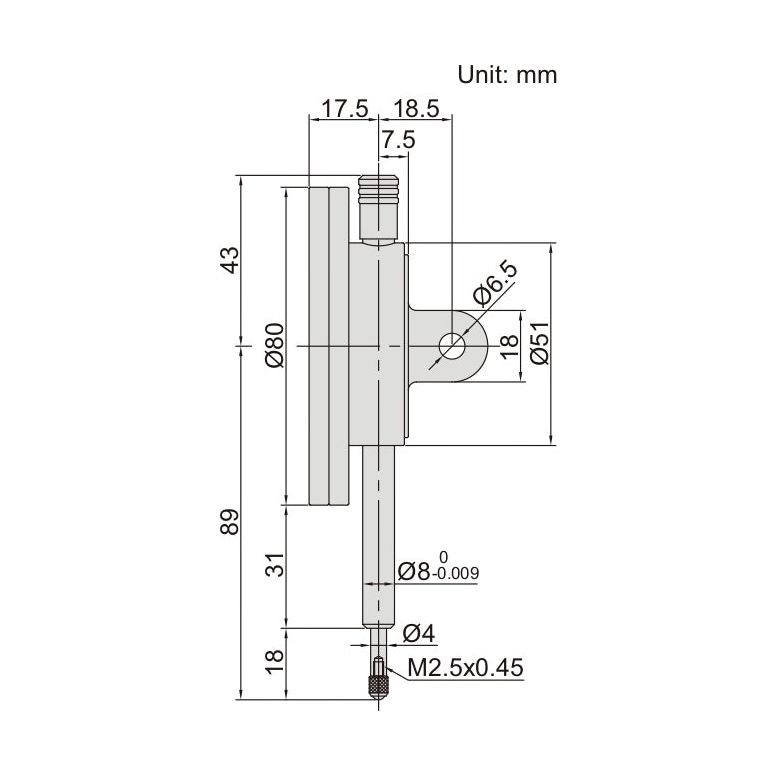 Insize Dial Indicator 10mm Range Series 2888-10
