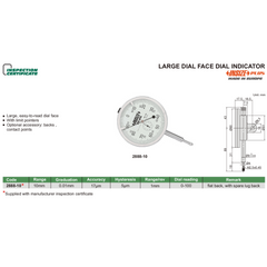 Insize Dial Indicator 10mm Range Series 2888-10