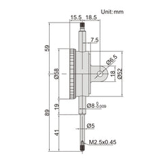 Insize Long Stroke Dial Indicator 30mm Range Series 2889-30