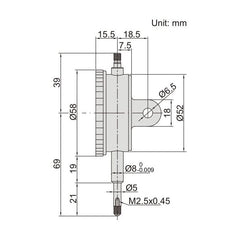 Insize Dial Indicator 10mm Range Series 2892-10