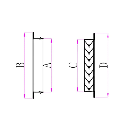 Pack of 4 Ductsure Door Relief Vent Grille Aluminium DG-A 600350