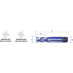 SOMTA – Series 345 HSS-Co8 Multi-Flute End Mill 5/8″ – Multi-Purpose Cutter
