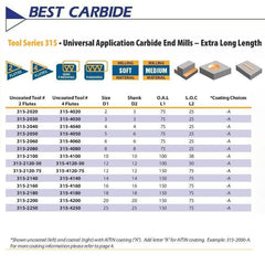 Best Carbide 16mm 4 Flute Long Series Square End Mill TiALN Coated