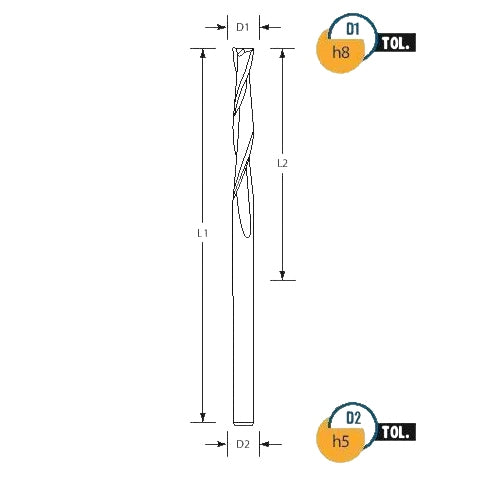 Best Carbide 5mm 4 Flute Long Series Square End Mill TiALN Coated