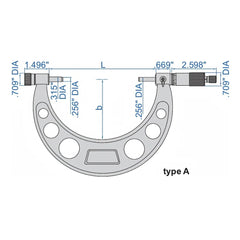 Insize Imperial Outside Micrometer 24-28" Range Series 3206-28