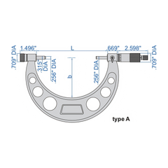 Insize Outside Micrometer 0-6" Range Series 3206-6