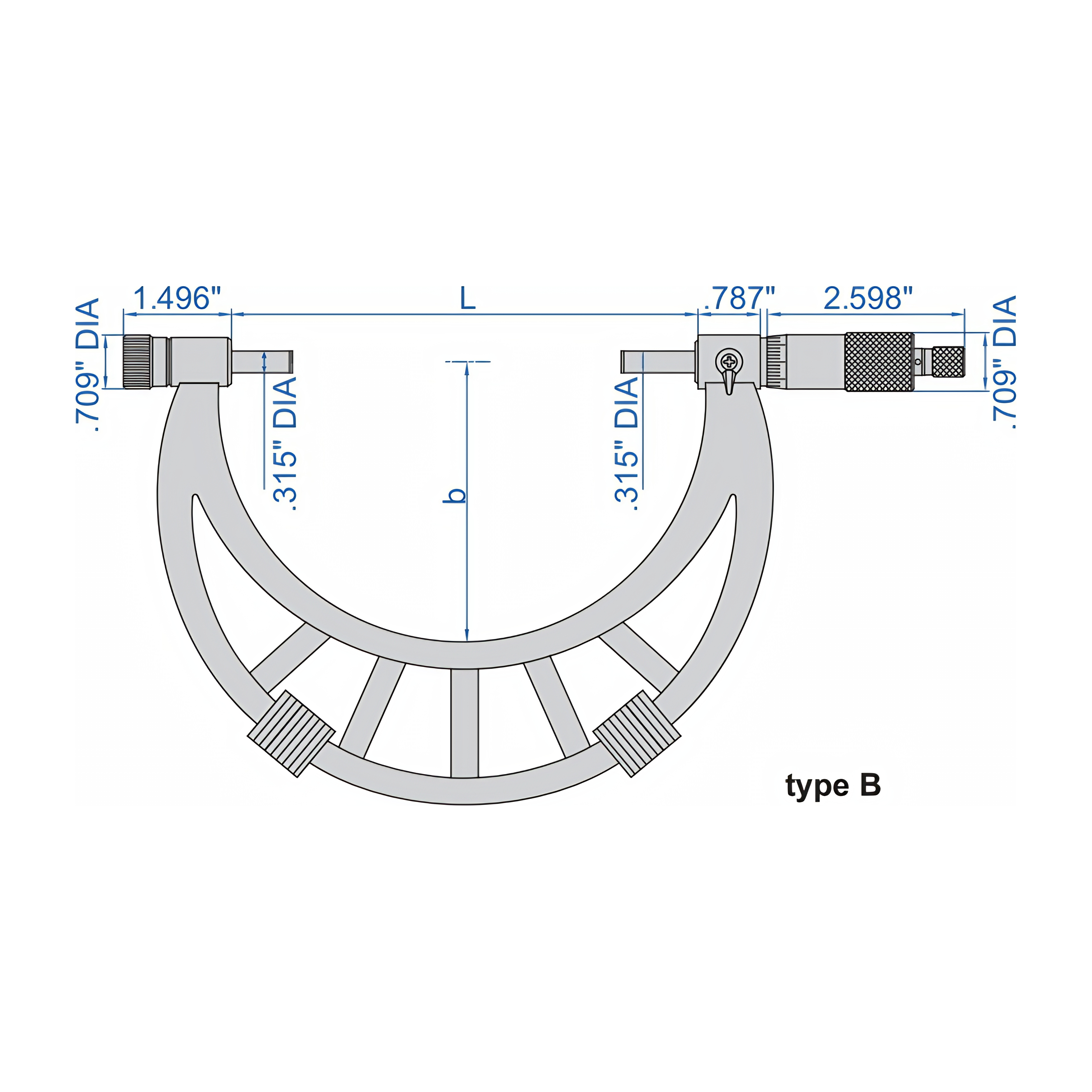 Insize Outside Micrometer 36-40" Range Series 3206-40