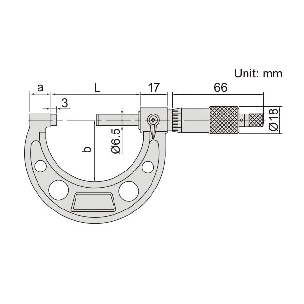 Insize Ratchet Stop Type Outside Micrometer 75-100mm Range Series 3210-100A