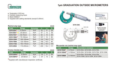 Insize Ratchet Stop Type Outside Micrometer 25-50mm Range Series 3210-50A