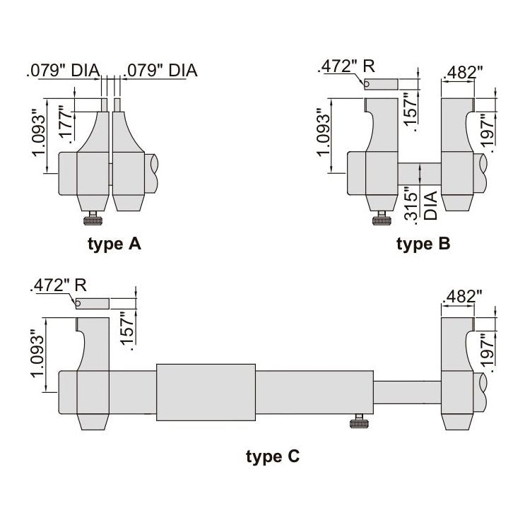 Insize Imperial Inside Micrometer 1-2" Range Series 3220-2