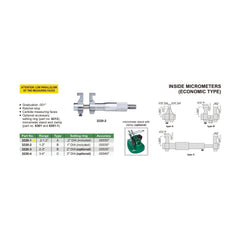 Insize Imperial Inside Micrometer 0.2-1.2" Range Series 3220-1