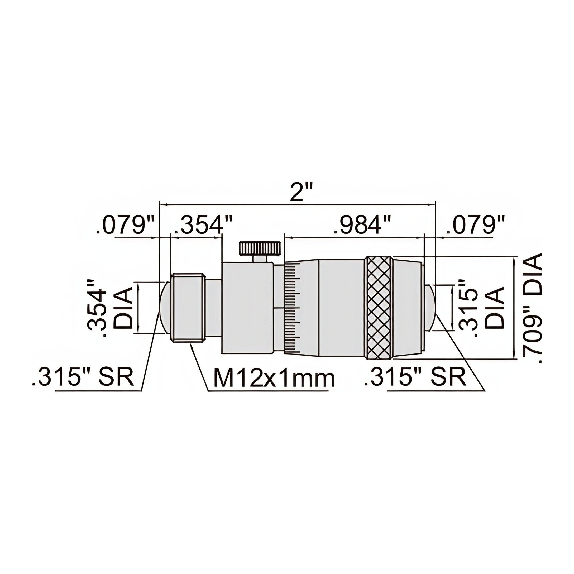 Insize Tubular Inside Micrometer 2-20" Range Series 3222-20