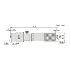 Insize Tubular Inside Micrometer 100-1700mm Range Series 3225-1700