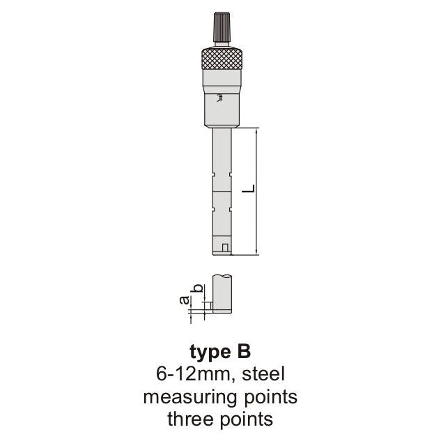 Insize Three Point Internal Micrometer 10-12mm Range Series 3227-12