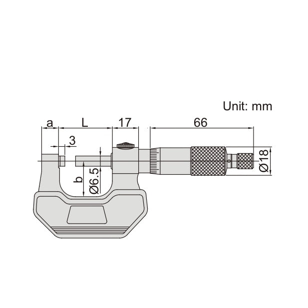 Insize Left Hand/Right Hand Outside Micrometer 25-50mm Range Series 3236-50B