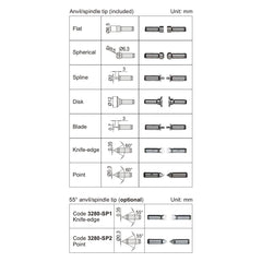 Insize Non-Rotating Micrometer with Anvil/spindle tips 0-25mm Range Series 3280-25A