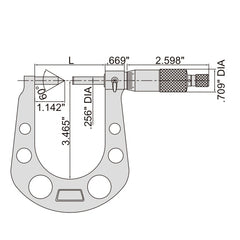 Insize Disc Brake Micrometer 1-2" Range Series 3288-2