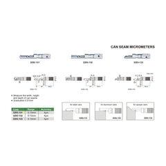 Insize Can Seam Micrometer 0-13mm Range Series 3293-131