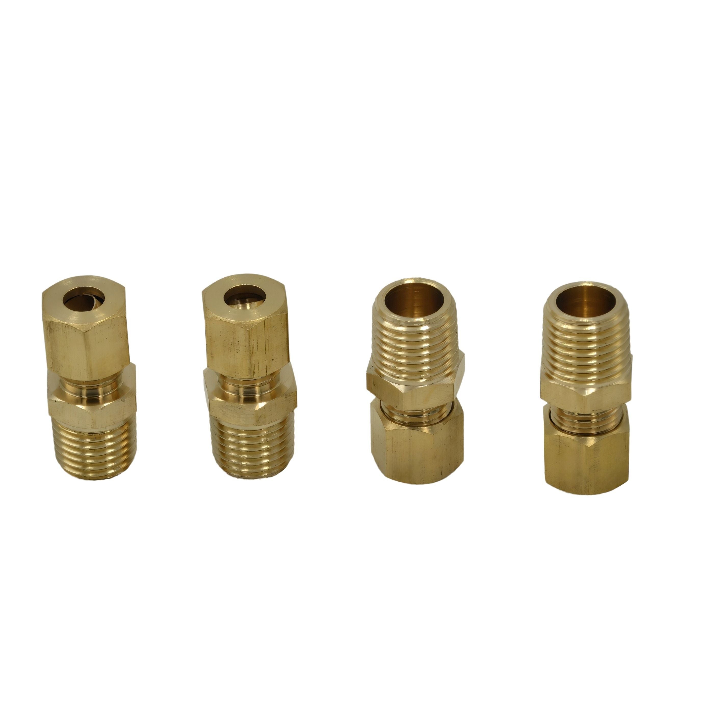 4pc Brass Compression Male Female Connector (T1/4xM1/4)