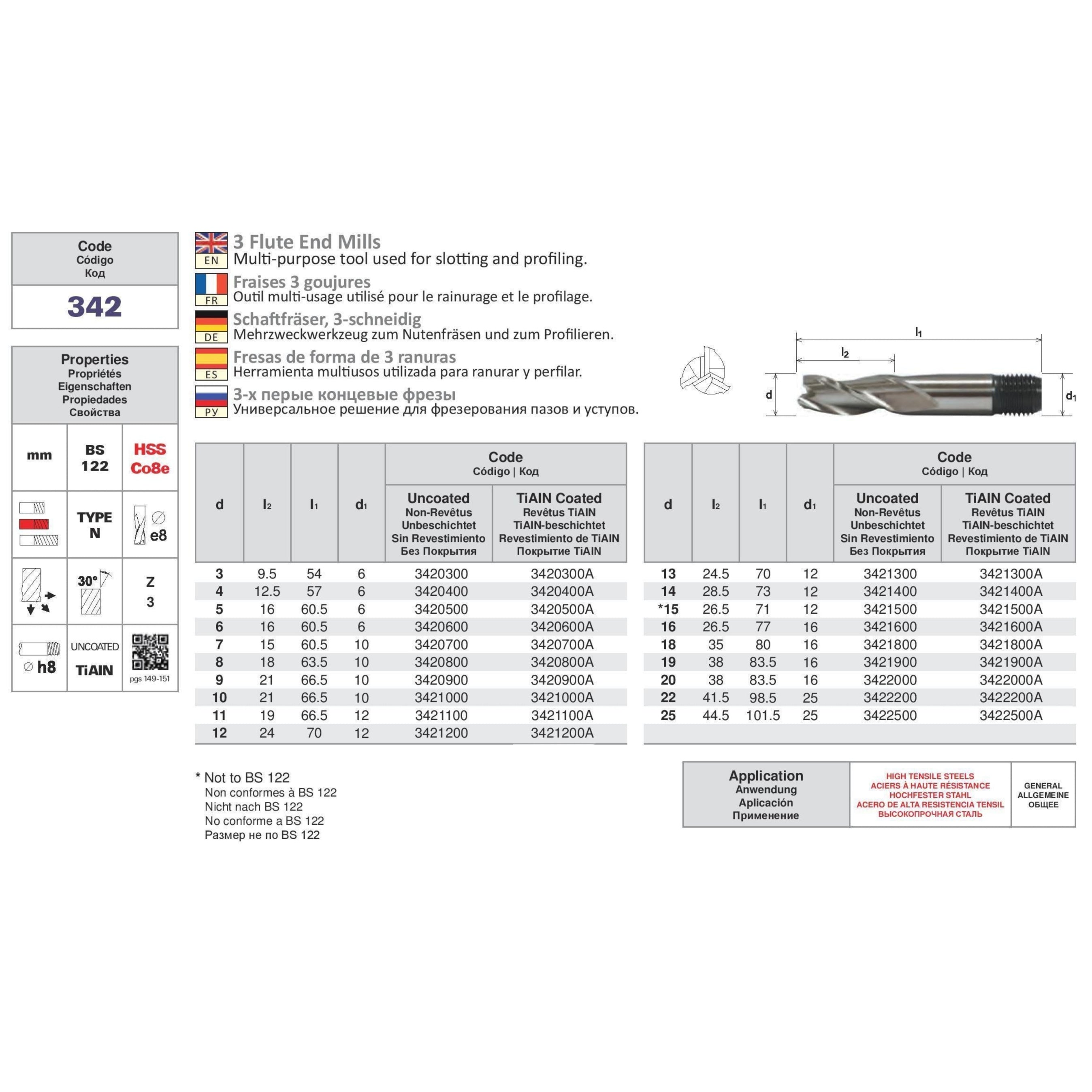 Somta 3 Flute 3mm HSS-Co8 Multi-Purpose End Mill