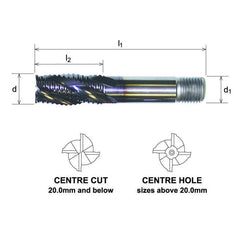 SOMTA – Series 344 HSS-Co8 Multi-Flute End Mill 16 mm – Multi-Purpose Cutter