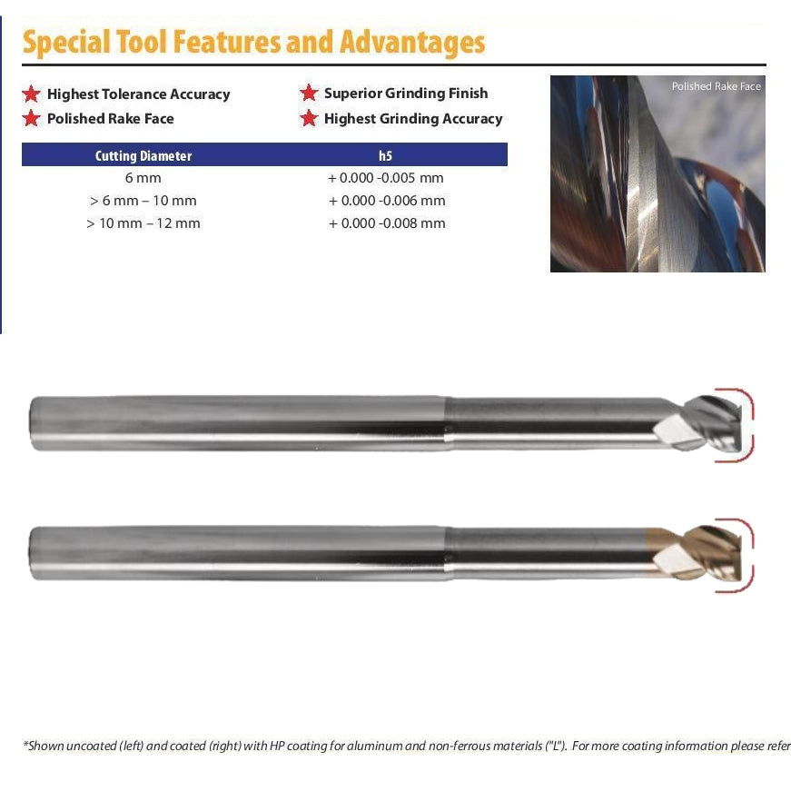 Best Carbide 6mm 3 Flute Long Series Stub End Mill – 6mm Shank