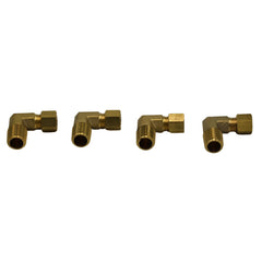 4pc Brass Compression Union 90° Male Female Elbow (T1/4xM1/4)