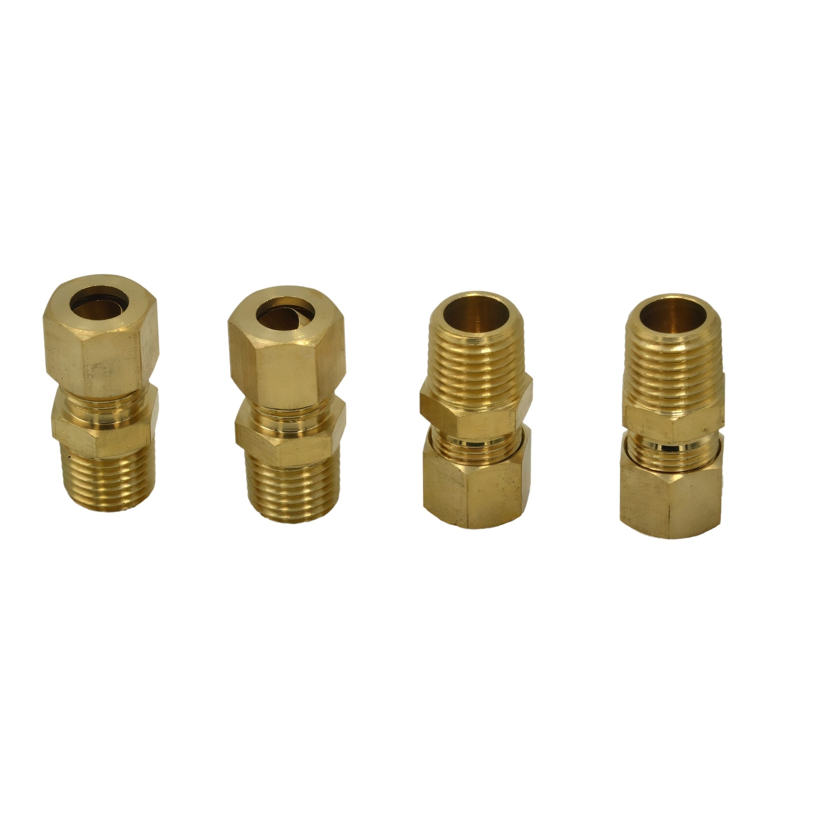 4pc Brass Compression Male Female Connector (T5/16xM1/4)