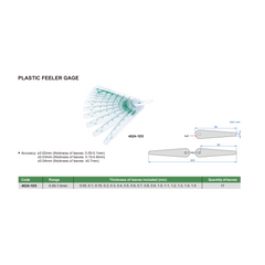 Insize Plastic Feeler Gage 0.05-1.5 mm Series 4624-1D5
