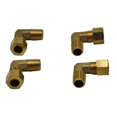 4pc Brass Compression Union 90° Male Female Elbow (T3/8xM1/4)