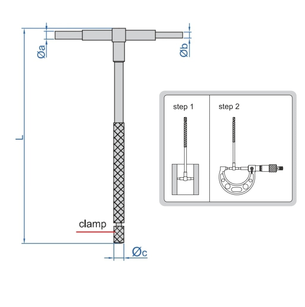 Insize Telescopic Gauge 12.7-19mm Range Series 4206-B