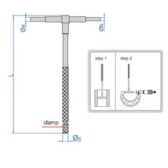 Insize Telescopic Gauge 8-12.7mm Range Series 4206-A