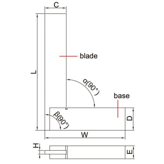 Insize Range 90° Square 50x40mm Series 4707-50