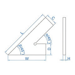 Insize 45° Square Range Series 200x130mm Series 4745-1200