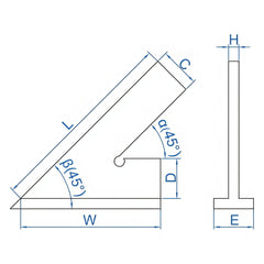 Insize 45° Square Range Series 100x70mm Series 4747-100